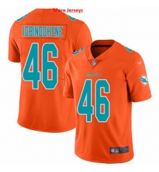 Nike Dolphins 46 Noah Igbinoghene Orange Men Stitched NFL Limited Inverted Legend Jersey