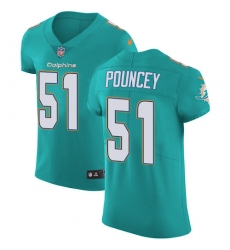 Nike Dolphins #51 Mike Pouncey Aqua Green Team Color Mens Stitched NFL Vapor Untouchable Elite Jersey