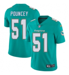 Nike Dolphins #51 Mike Pouncey Aqua Green Team Color Mens Stitched NFL Vapor Untouchable Limited Jersey