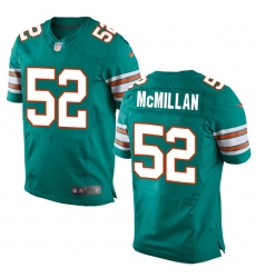 Nike Dolphins #52 Raekwon McMillan Aqua Green Alternate Mens Stitched NFL Elite Jersey