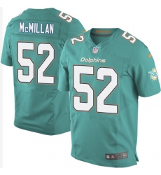 Nike Dolphins #52 Raekwon McMillan Aqua Green Team Color Mens Stitched NFL New Elite Jersey