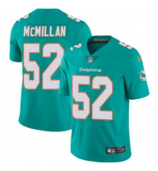 Nike Dolphins #52 Raekwon McMillan Aqua Green Team Color Mens Stitched NFL Vapor Untouchable Limited Jersey