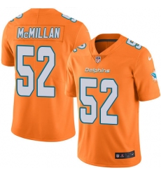 Nike Dolphins #52 Raekwon McMillan Orange Mens Stitched NFL Limited Rush Jersey