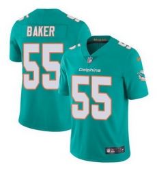 Nike Dolphins #55 Jerome Baker Aqua Green Team Color Mens Stitched NFL Vapor Untouchable Limited Jersey