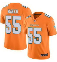 Nike Dolphins 55 Jerome Baker Orange Vapor Untouchable Limited Jersey