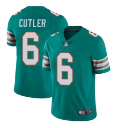 Nike Dolphins #6 Jay Cutler Aqua Green Alternate Mens Stitched NFL Vapor Untouchable Limited Jersey