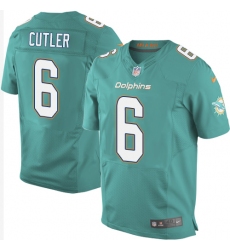 Nike Dolphins #6 Jay Cutler Aqua Green Team Color Mens Stitched NFL New Elite Jersey