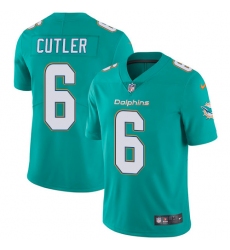 Nike Dolphins #6 Jay Cutler Aqua Green Team Color Mens Stitched NFL Vapor Untouchable Limited Jersey
