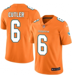Nike Dolphins #6 Jay Cutler Orange Mens Stitched NFL Limited Rush Jersey