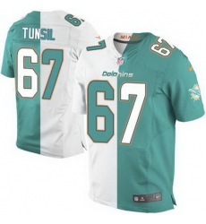 Nike Dolphins #67 Laremy Tunsil Aqua Green White Mens Stitched NFL Elite Split Jersey