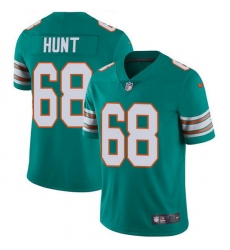 Nike Dolphins 68 Robert Hunt Aqua Green Alternate Men Stitched NFL Vapor Untouchable Limited Jersey