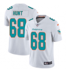 Nike Dolphins 68 Robert Hunt White Men Stitched NFL Vapor Untouchable Limited Jersey