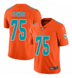 Nike Dolphins 75 Ereck Flowers Orange Men Stitched NFL Limited Inverted Legend Jersey
