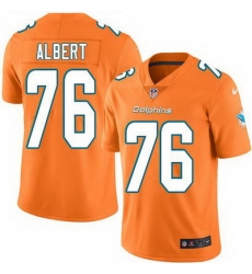 Nike Dolphins #76 Branden Albert Orange Mens Stitched NFL Limited Rush Jersey