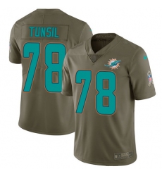 Nike Dolphins #78 Laremy Tunsil Olive Mens Stitched NFL Limited 2017 Salute to Service Jersey