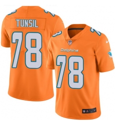 Nike Dolphins #78 Laremy Tunsil Orange Mens Stitched NFL Limited Rush Jersey