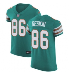 Nike Dolphins #86 Mike Gesicki Aqua Green Alternate Mens Stitched NFL Vapor Untouchable Elite Jersey
