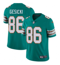 Nike Dolphins #86 Mike Gesicki Aqua Green Alternate Mens Stitched NFL Vapor Untouchable Limited Jersey