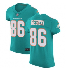 Nike Dolphins #86 Mike Gesicki Aqua Green Team Color Mens Stitched NFL Vapor Untouchable Elite Jersey
