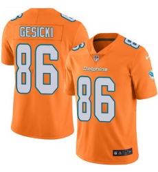 Nike Dolphins #86 Mike Gesicki Orange Mens Stitched NFL Limited Rush Jersey