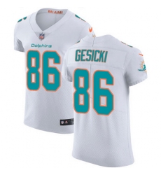 Nike Dolphins #86 Mike Gesicki White Mens Stitched NFL Vapor Untouchable Elite Jersey