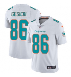 Nike Dolphins #86 Mike Gesicki White Mens Stitched NFL Vapor Untouchable Limited Jersey