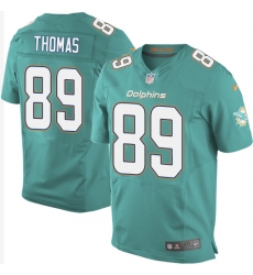 Nike Dolphins #89 Julius Thomas Aqua Green Team Color Mens Stitched NFL New Elite Jersey