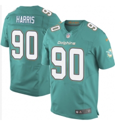 Nike Dolphins #90 Charles Harris Aqua Green Team Color Mens Stitched NFL New Elite Jersey