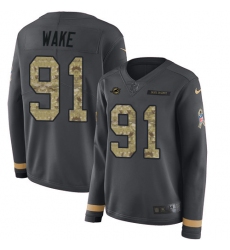 Nike Dolphins #91 Cameron Wake Anthracite Salute to Service