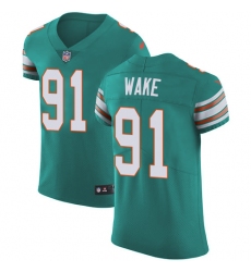 Nike Dolphins #91 Cameron Wake Aqua Green Alternate Mens Stitched NFL Vapor Untouchable Elite Jersey