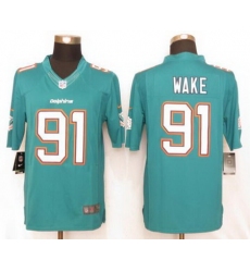 Nike Dolphins #91 Cameron Wake Aqua Green Team Color Men Stitched NFL Limited Jersey