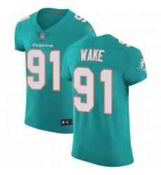 Nike Dolphins #91 Cameron Wake Aqua Green Team Color Mens Stitched NFL Vapor Untouchable Elite Jersey