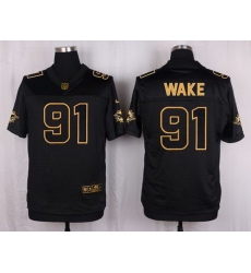 Nike Dolphins #91 Cameron Wake Black Mens Stitched NFL Elite Pro Line Gold Collection Jersey