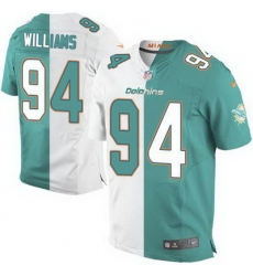 Nike Dolphins #94 Mario Williams Aqua Green White Mens Stitched NFL Elite Split Jersey