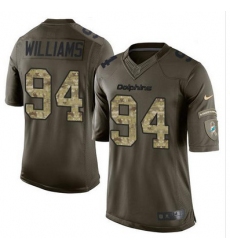 Nike Dolphins #94 Mario Williams Green Mens Stitched NFL Limited Salute to Service Jersey