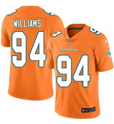 Nike Dolphins #94 Mario Williams Orange Mens Stitched NFL Limited Rush Jersey