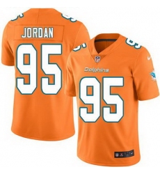 Nike Dolphins #95 Dion Jordan Orange Mens Stitched NFL Limited Rush Jersey
