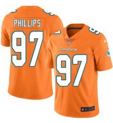 Nike Dolphins #97 Jordan Phillips Orange Mens Stitched NFL Limited Rush Jersey