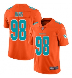 Nike Dolphins 98 Raekwon Davis Orange Men Stitched NFL Limited Inverted Legend Jersey