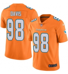 Nike Dolphins 98 Raekwon Davis Orange Men Stitched NFL Limited Rush Jersey
