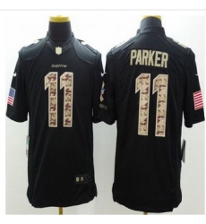 Nike Miami Dolphins #11 DeVante Parker Black Men Stitched NFL Limited Salute to Service Jersey