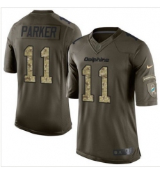 Nike Miami Dolphins #11 DeVante Parker Green Men 27s Stitched NFL Limited Salute to Service Jersey