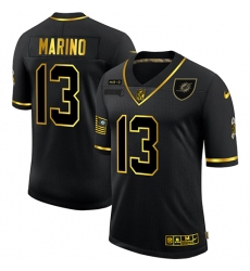 Nike Miami Dolphins 13 Dan Marino Black Gold 2020 Salute To Service Limited Jersey