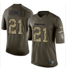 Nike Miami Dolphins #21 Brent Grimes Green Men 27s Stitched NFL Limited Salute to Service Jersey