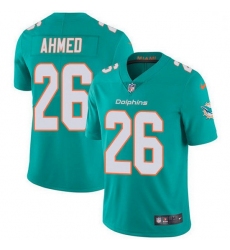 Nike Miami Dolphins 26 Salvon Ahmed Aqua Green Team Color Men Stitched NFL Vapor Untouchable Limited Jersey