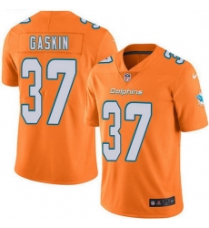 Nike Miami Dolphins 37 Myles Gaskin Orange Men Stitched NFL Limited Rush Jersey