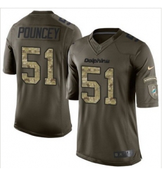Nike Miami Dolphins #51 Mike Pouncey Green Men 27s Stitched NFL Limited Salute to Service Jersey