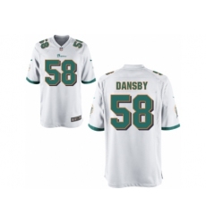 Nike Miami Dolphins 58 Karlos Dansby White Game NFL Jersey