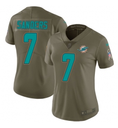 7 Limited Jason Sanders Olive Nike NFL Womens Jersey Miami Dolphins 2017 Salute to Service