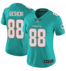 Dolphins #88 Mike Gesicki Aqua Green Team Color Women Stitched Football Vapor Untouchable Limited Jersey